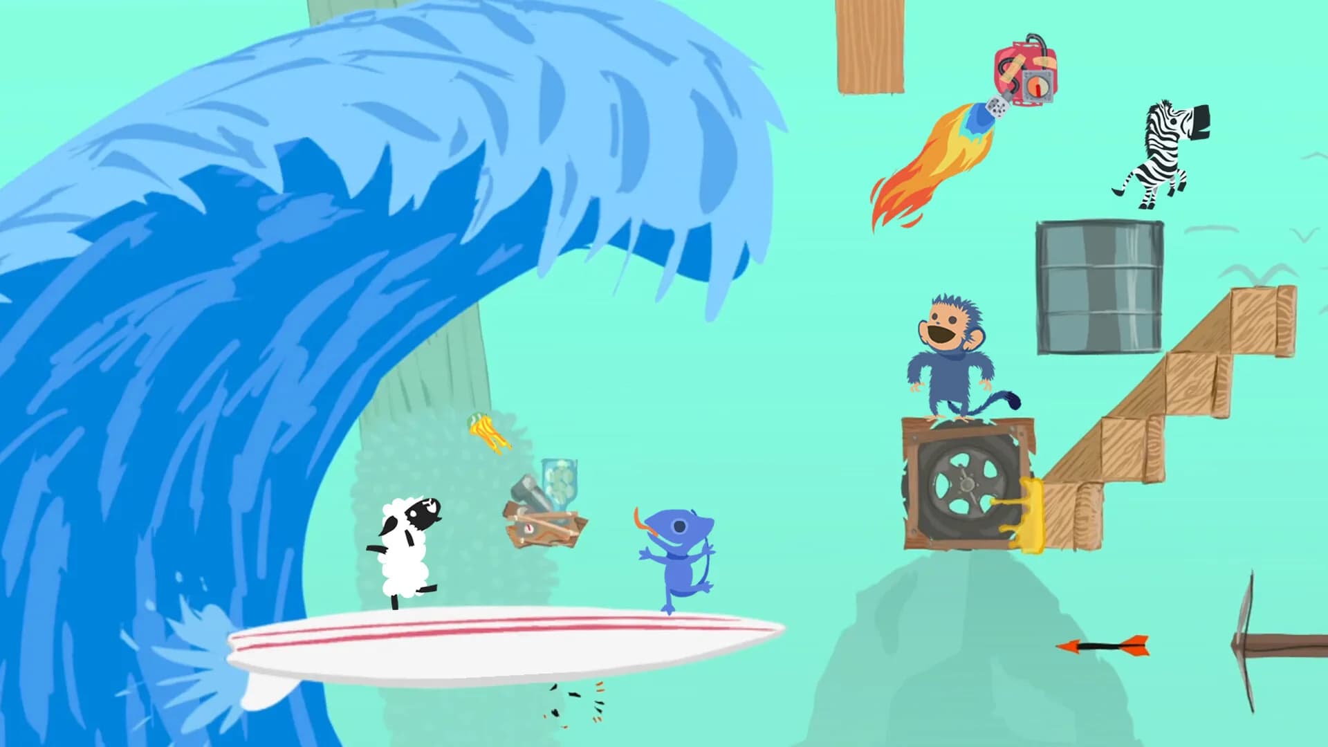 Ultimate Chicken Horse – Spielszene 1